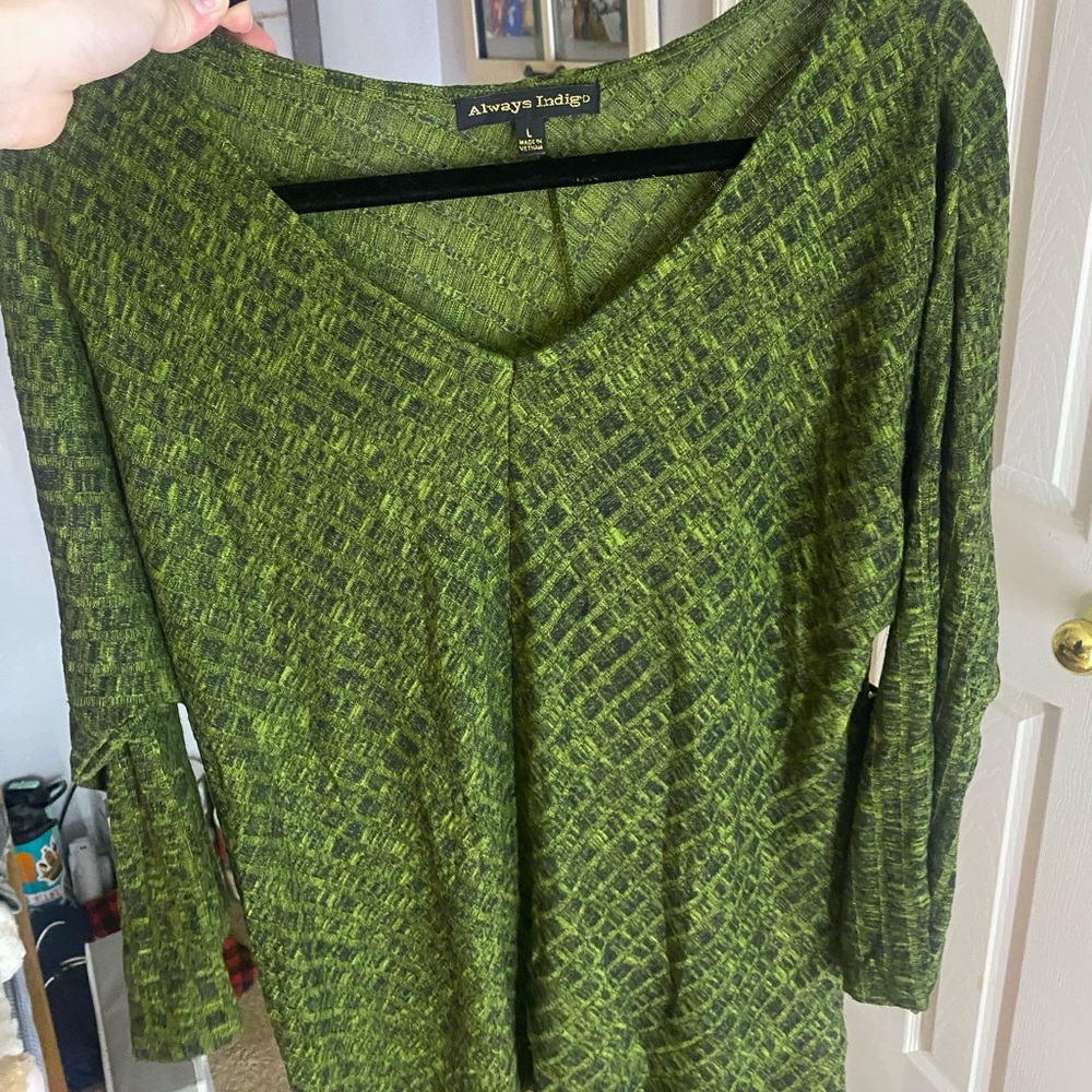 Green work blouse size large